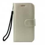 Wholesale iPhone SE (2020) / 8 / 7 Folio Flip Leather Wallet Case with Strap (Champagne Gold)